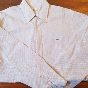 Lacoste men's long sleeve button up dress shirt